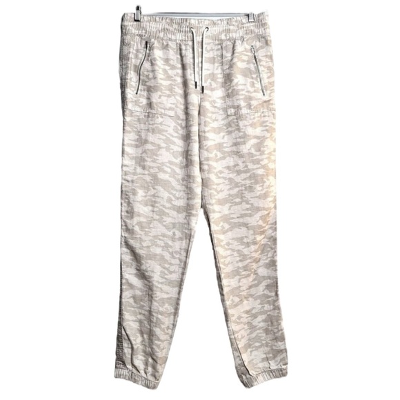 ATHLETA Cabo Tide Linen Joggers in Neutral Camo Size 10T — Quiet Luxury!!! - Picture 2 of 9